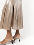 laminated-twill midi skirt